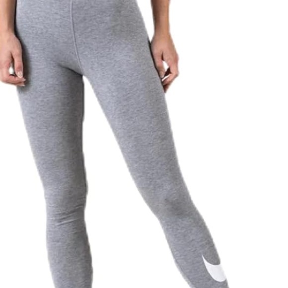 Nike Womens Sportswear Mid-Rise Swoosh Leggings in LTGrey Medium CZ8530-063 - Picture 3 of 8